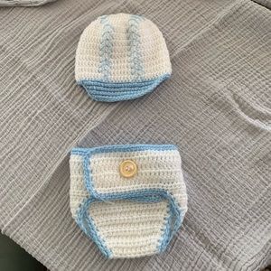 Diaper Cover with Matching Cap